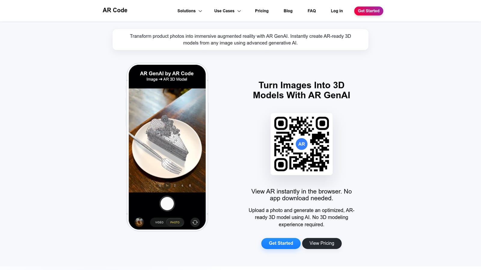 AR GenAI — Choose the photo you want to convert
