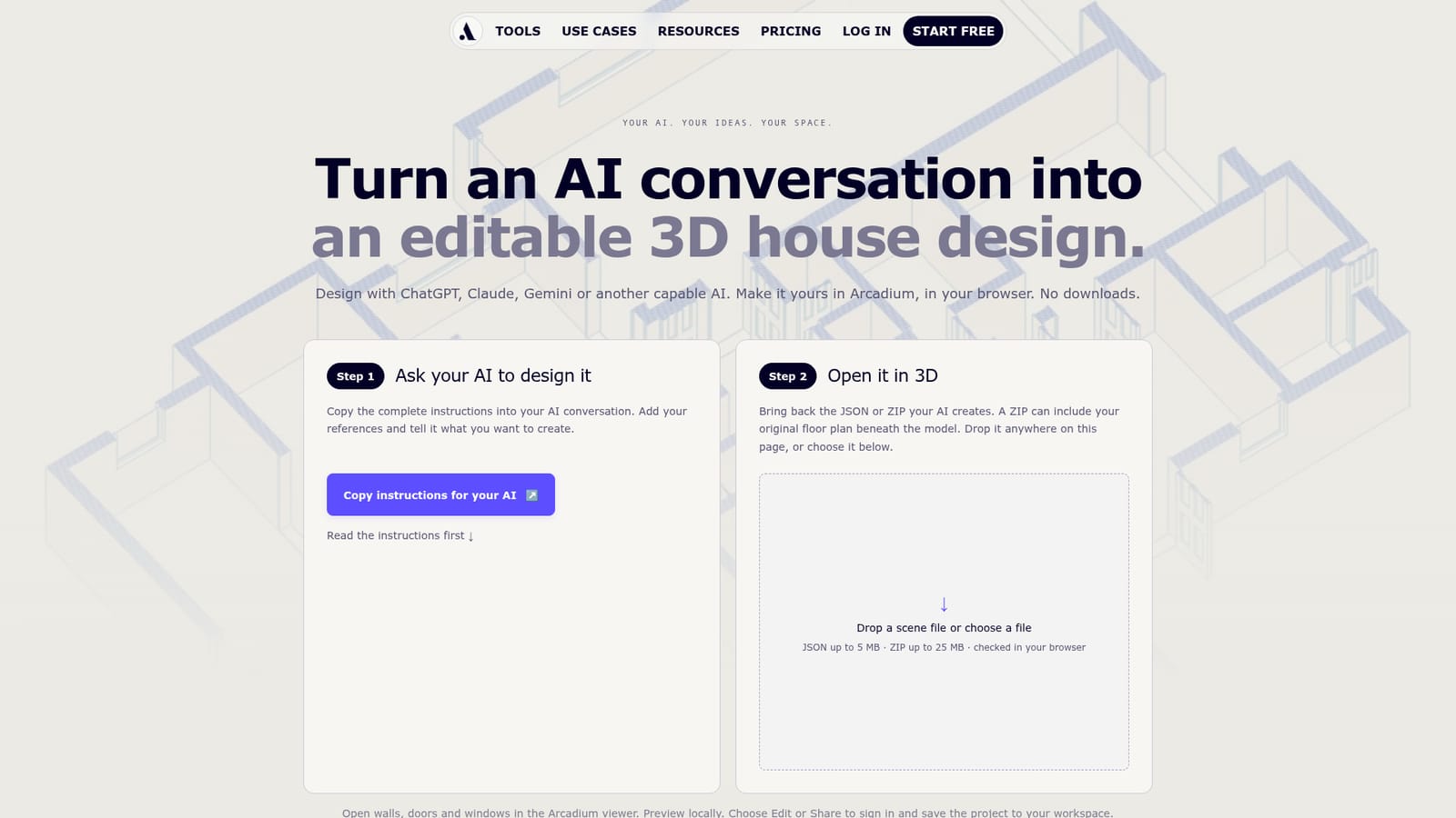 Arcadium 3D — Copy the instructions