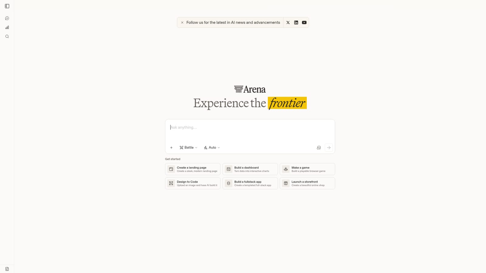 Arena AI — Open Arena AI and start a new chat