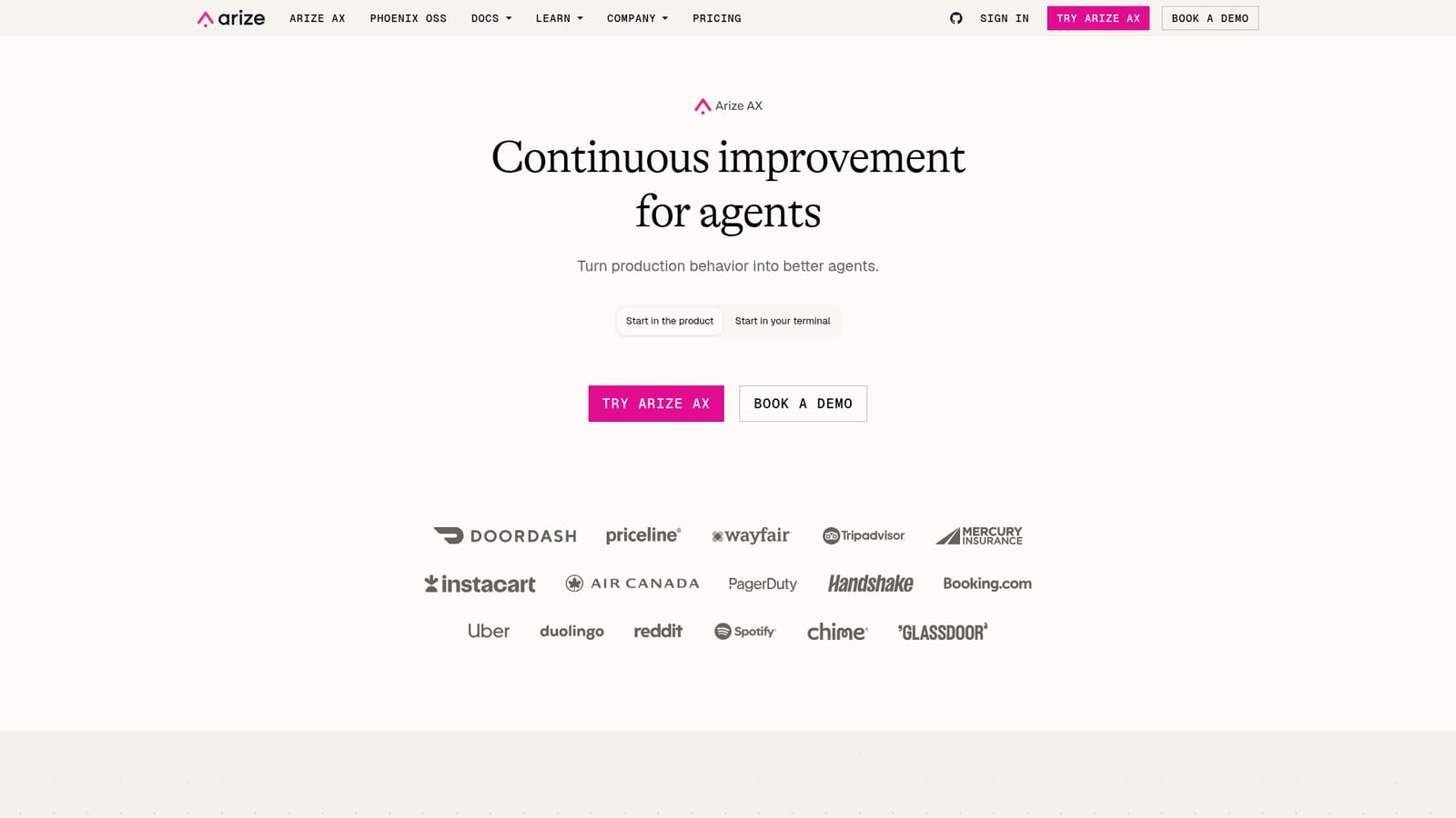 Arize AX — Create an account