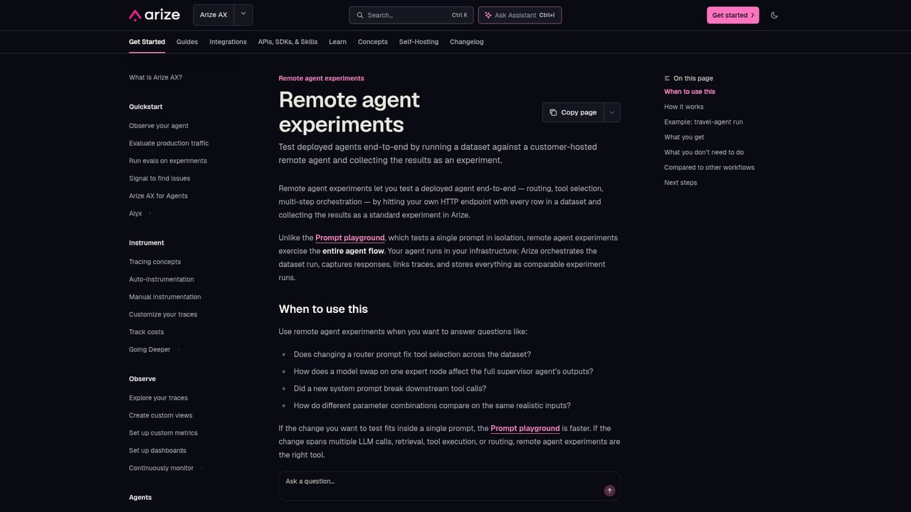Arize AX — Set up evaluation and experiments