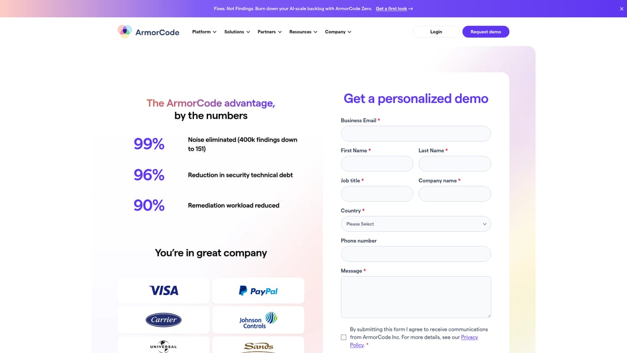 ArmorCode — Request a guided demo