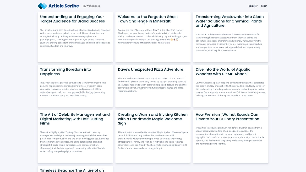 Article Scribe — Browse sample articles
