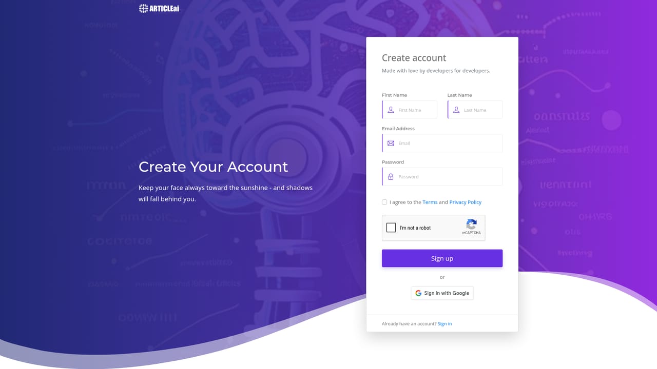 Articleai — Claim the free starting credits