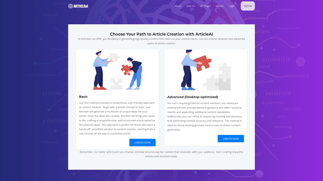 Articleai — Connect the API for volume