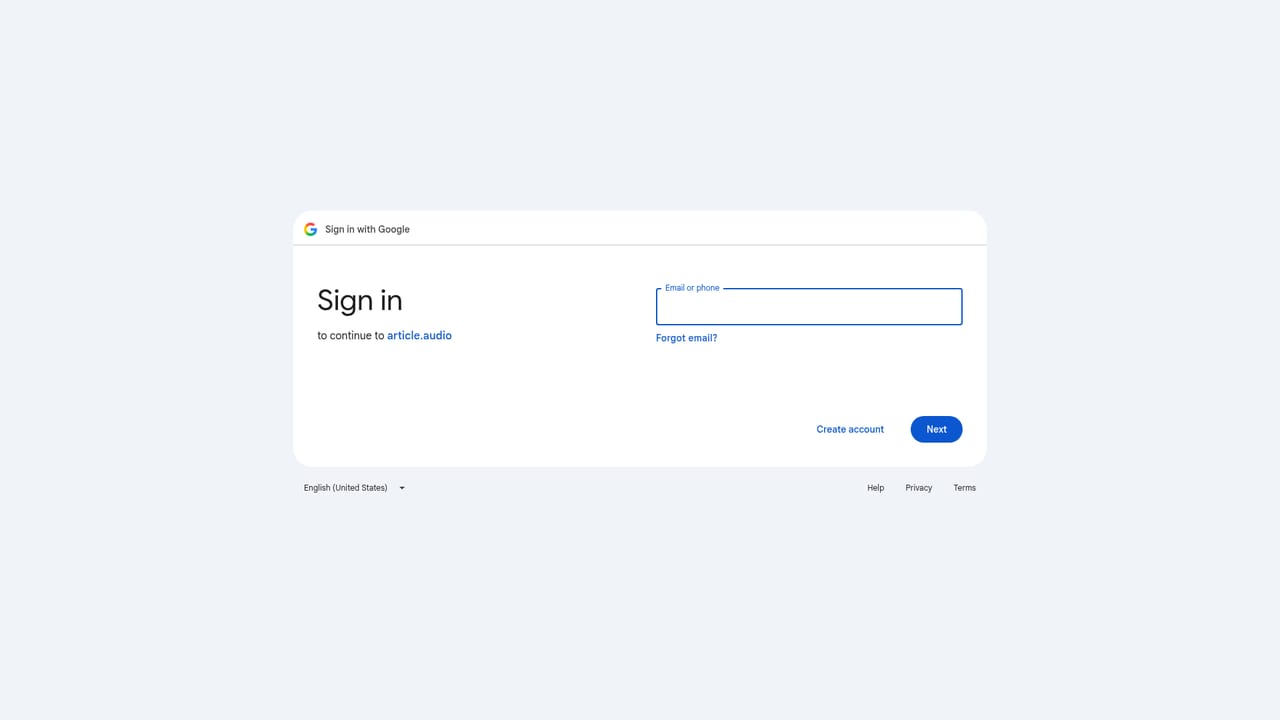 Article.Audio — Create an account
