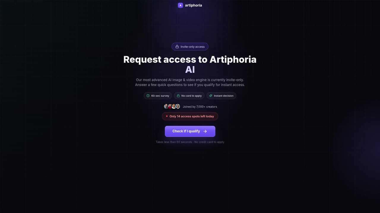Artiphoria — Request access to the platform