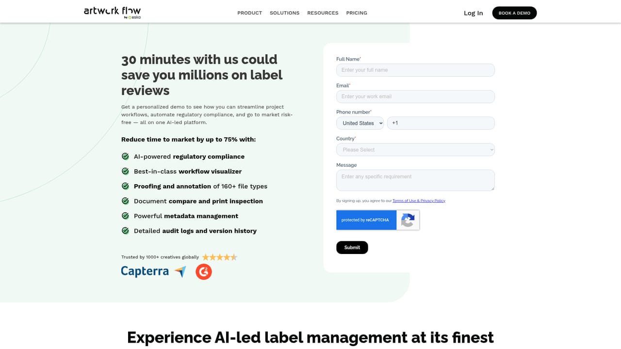 Artwork Flow — Book a guided demo