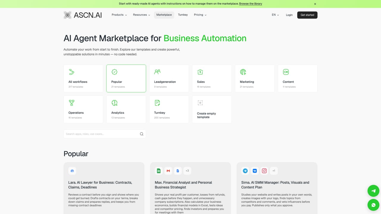 ASCN.AI — Browse the agent marketplace