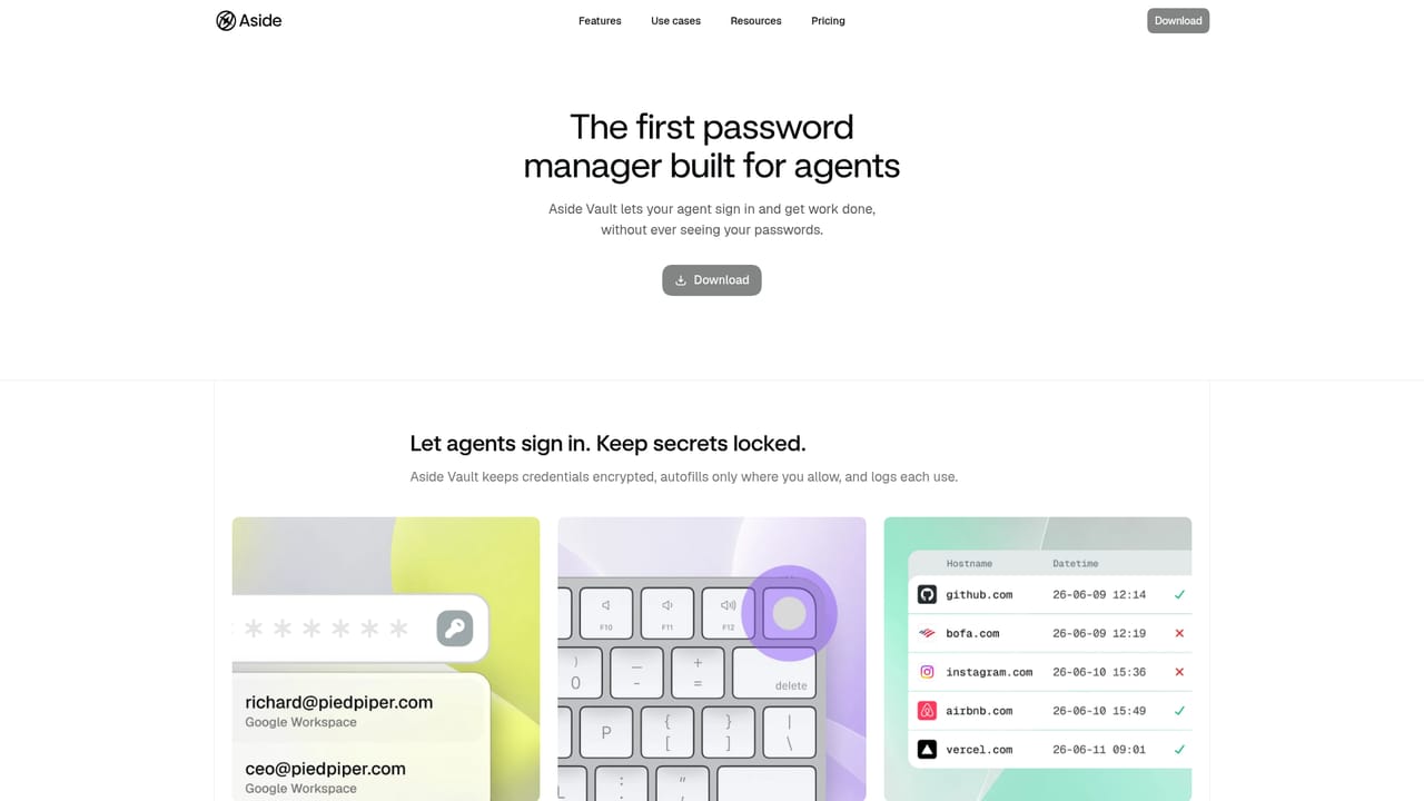 Aside — Set up Aside Vault