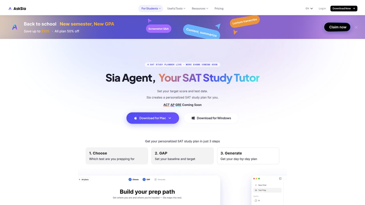 AskSia AI — Create an account and install the app you need