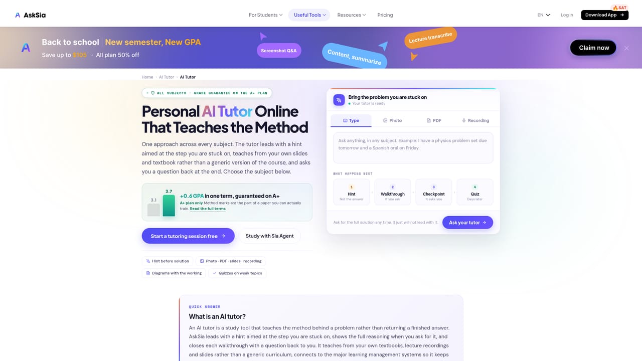AskSia AI — Ask questions grounded in your own documents
