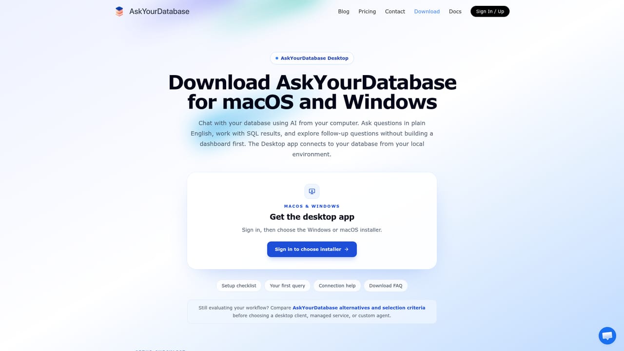 AskYourDatabase — Download the Desktop app