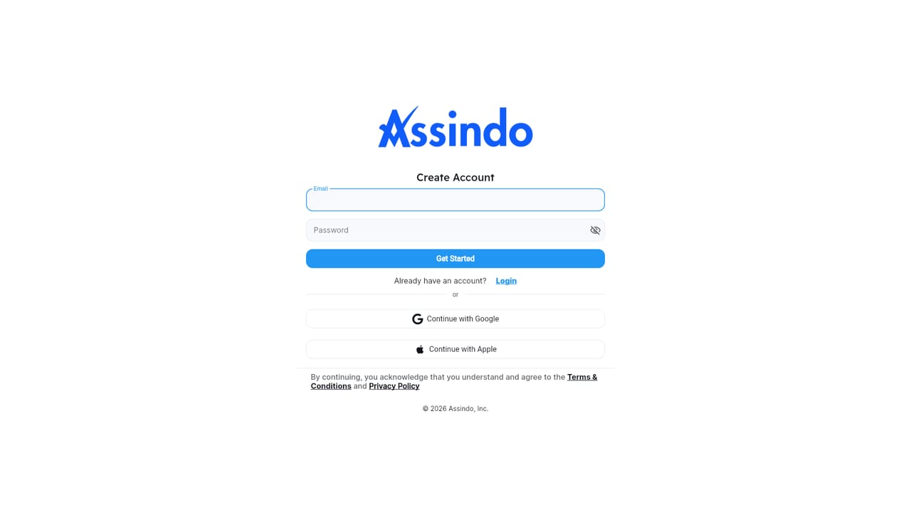Assindo iOS — Install the app or open the web client