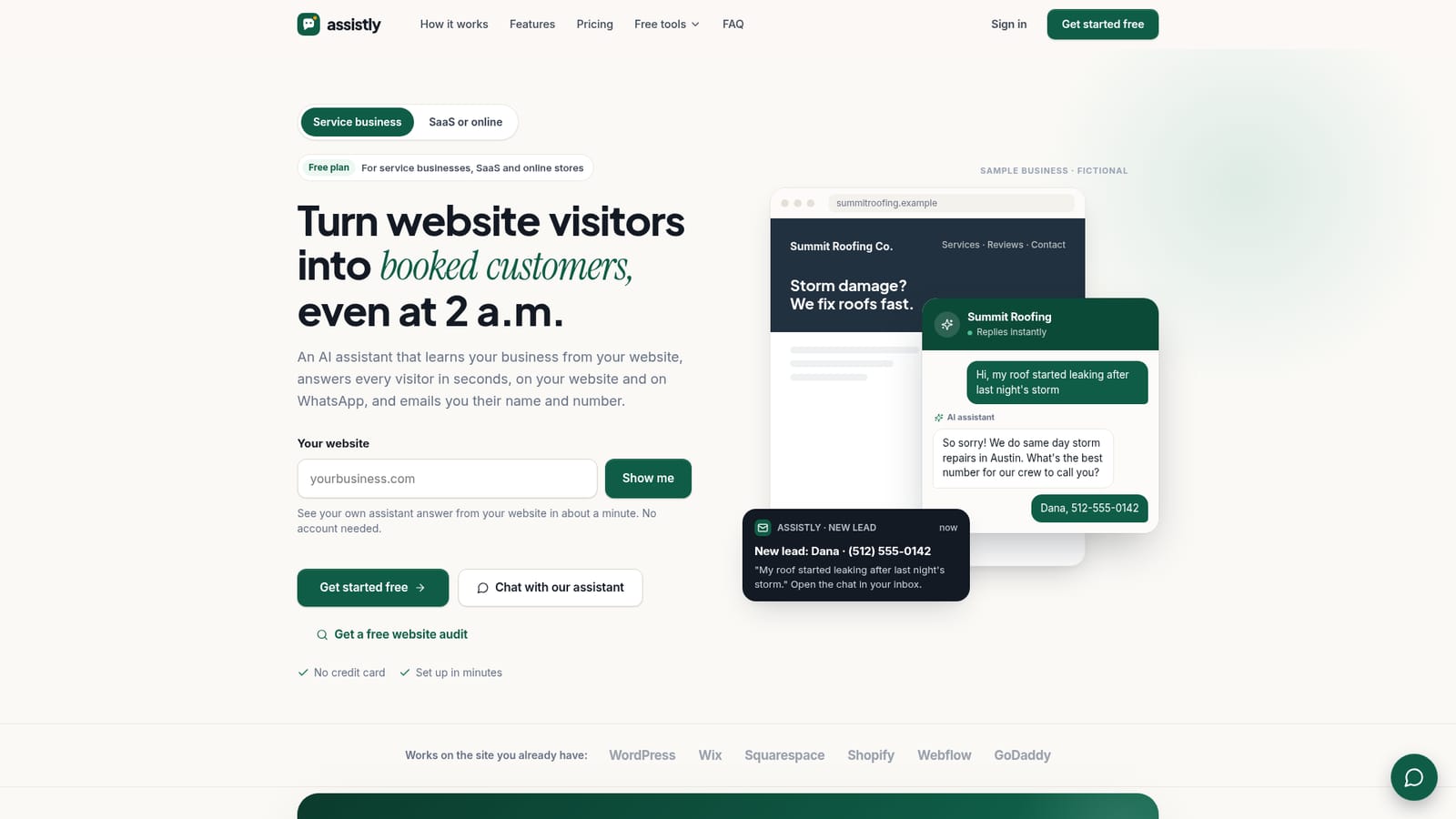 Assistly — Create a free account and enter your website