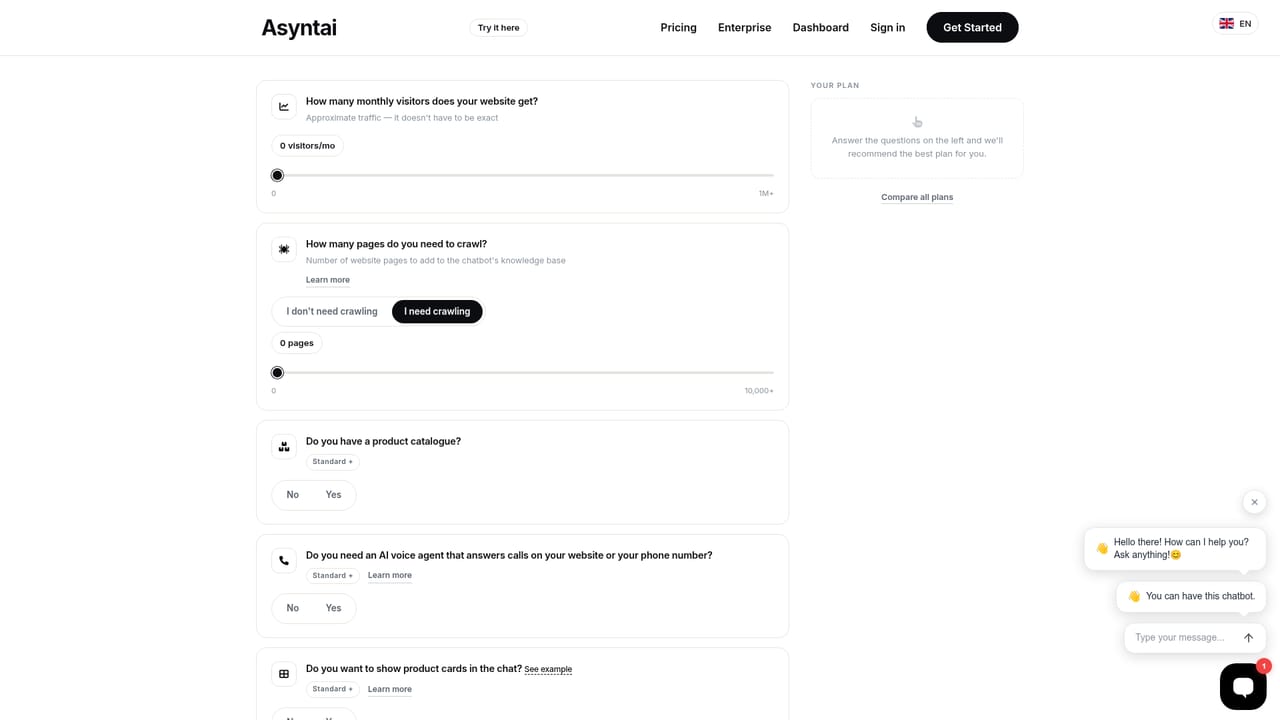 Asyntai — Review logs and pick a plan