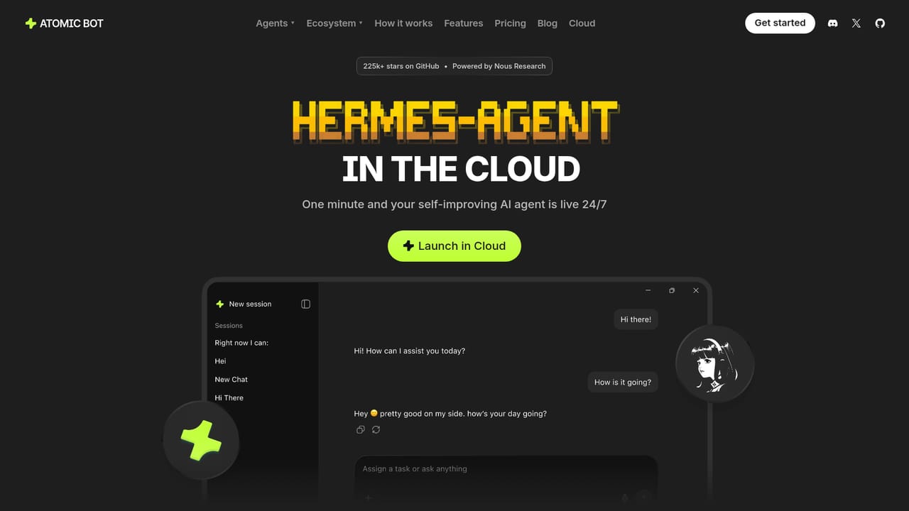 Atomic Bot — Pick an agent from the catalog