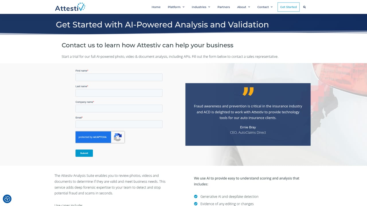 Attestiv — Request the analysis starter service