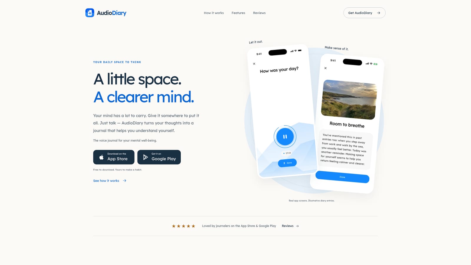 Audio Diary — Install the app