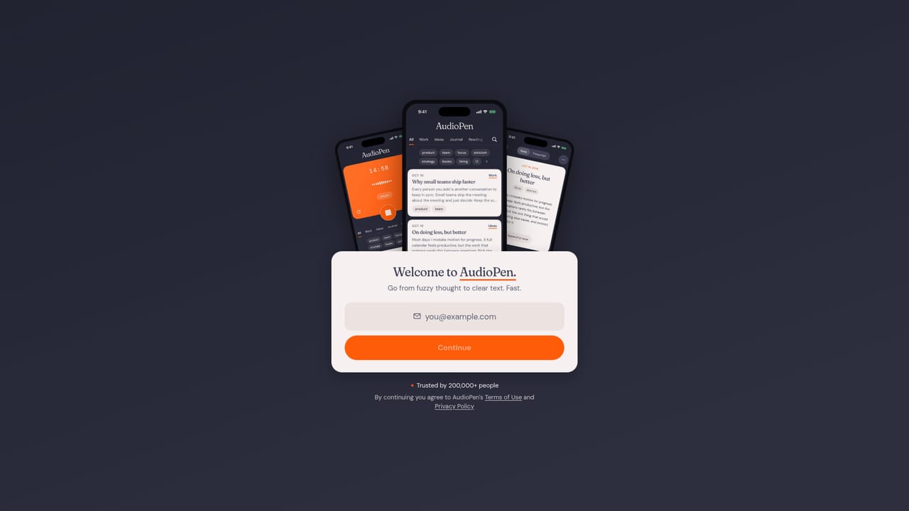 Audiopen — Record your first note and pick a style