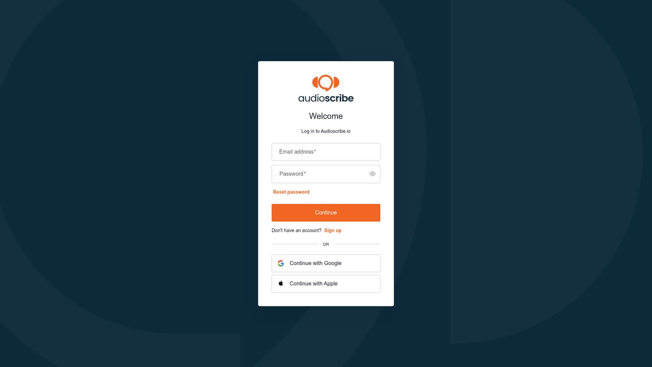 AudioScribe — Upload a file or record in the app