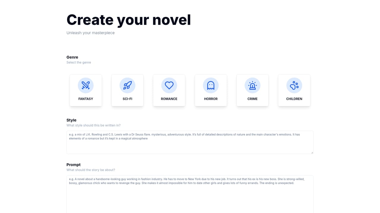 AuthorGPT — Open the create page