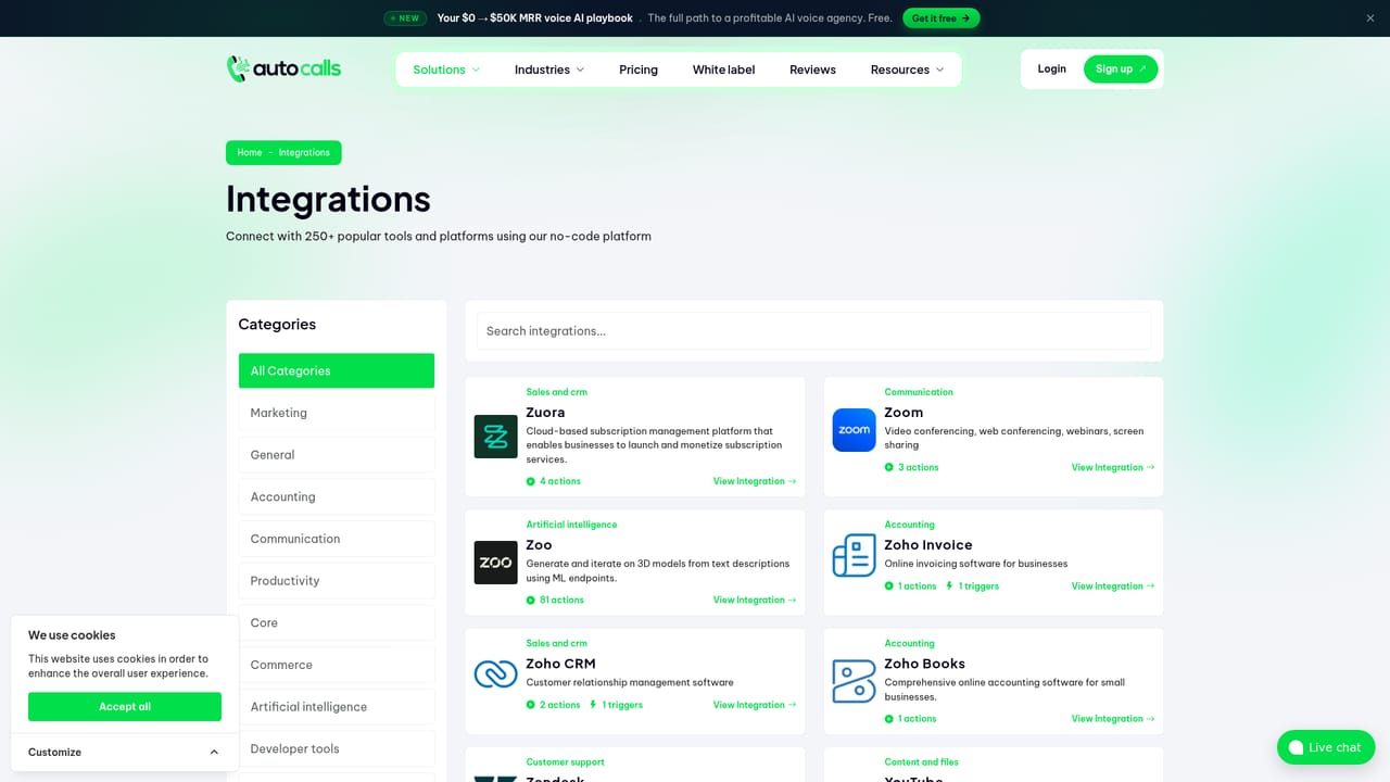 AutoCalls — Connect the systems the agent needs