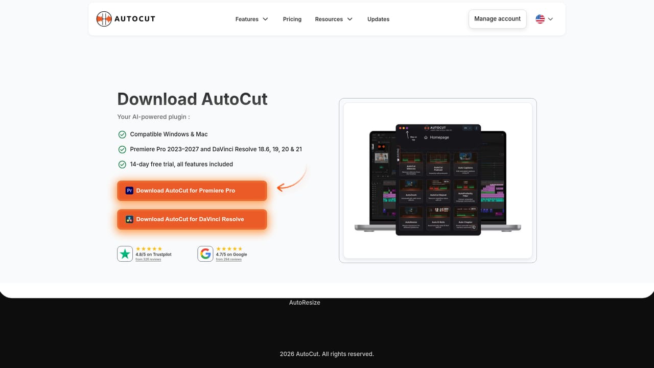 AutoCut — Download and install the plugin