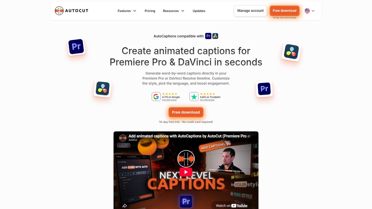 AutoCut — Add captions and social reframes
