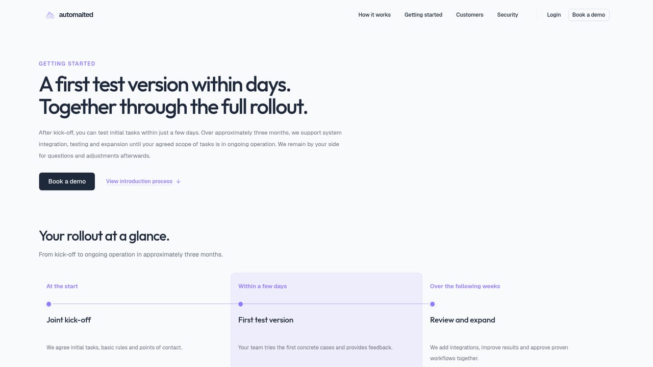 Automaited — Agree the kickoff and scope