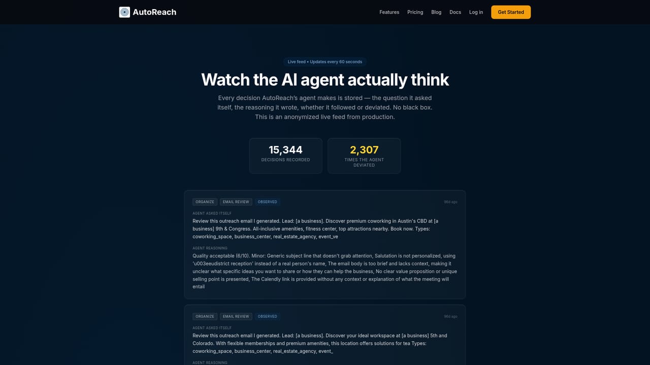 AutoReach — Inspect the reasoning