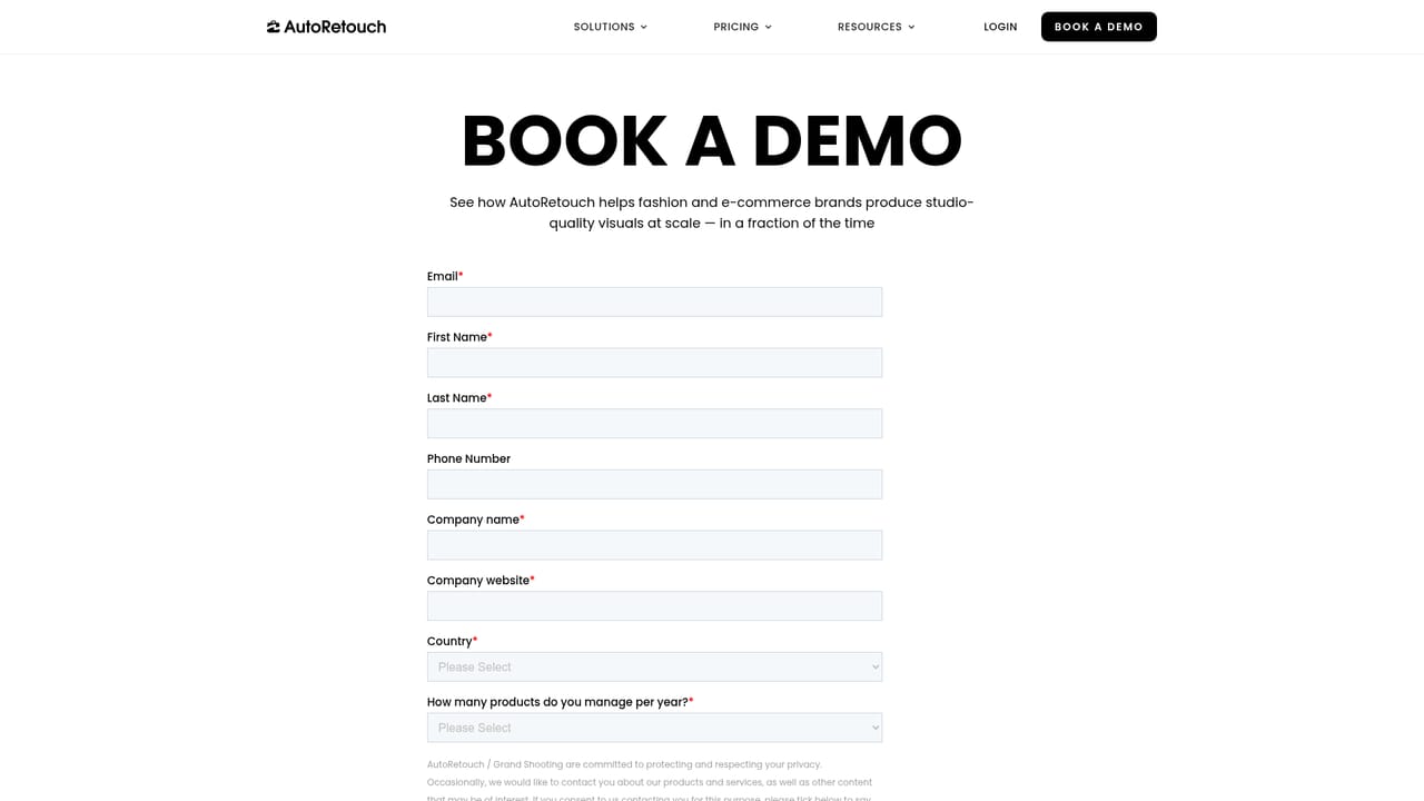 autoRetouch — Book a demo with the AutoRetouch team