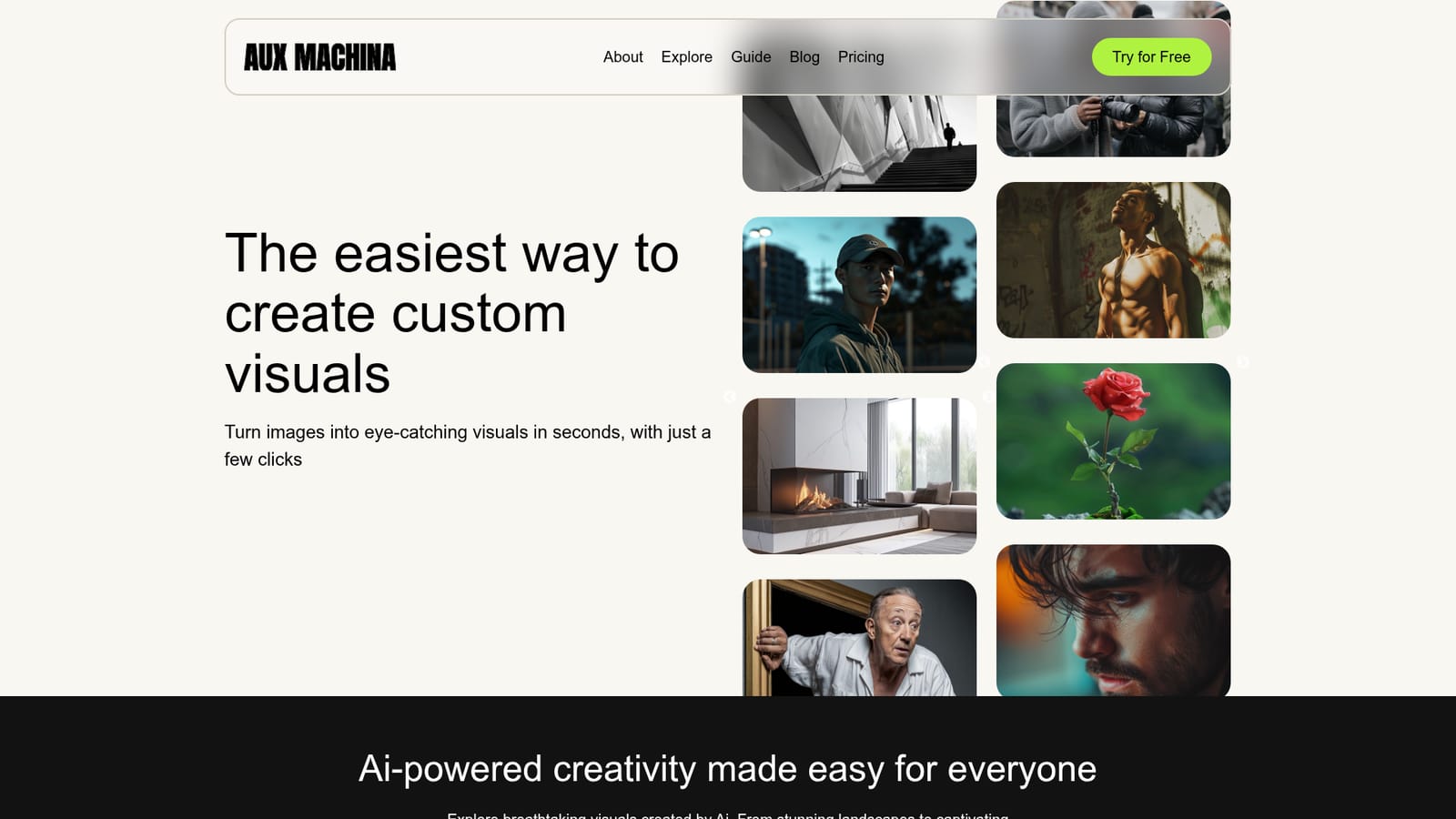 AUX MACHINA — Open the site and start free