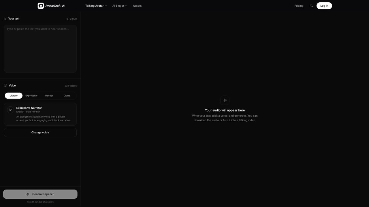 AvatarCraft AI — Supply the voice track