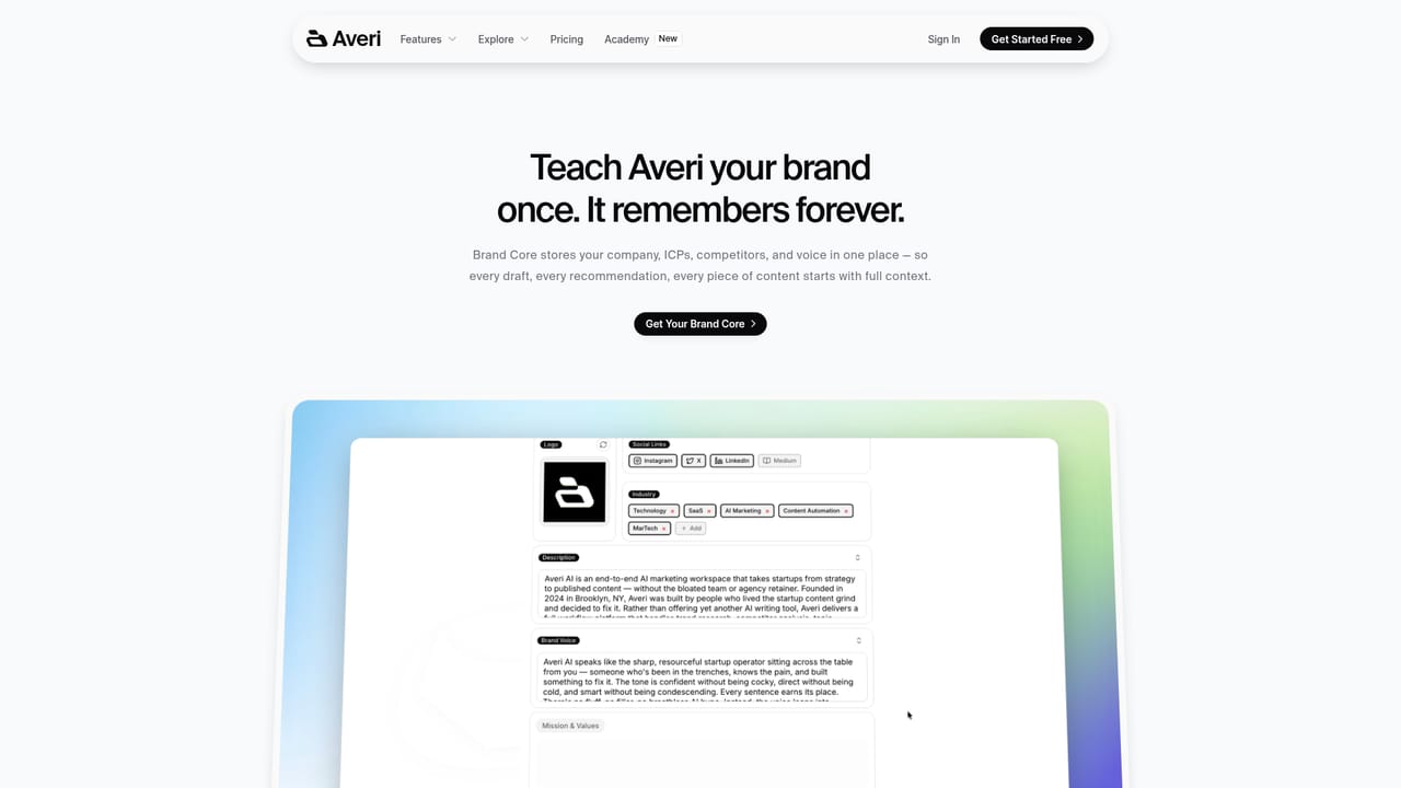 Averi AI — Train Averi on your brand