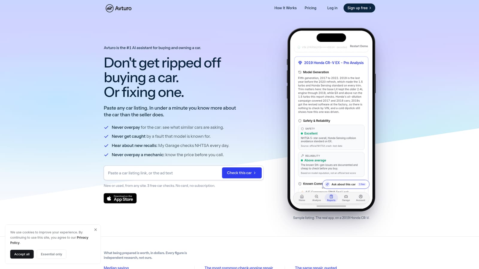 Avturo — Paste the listing you are considering