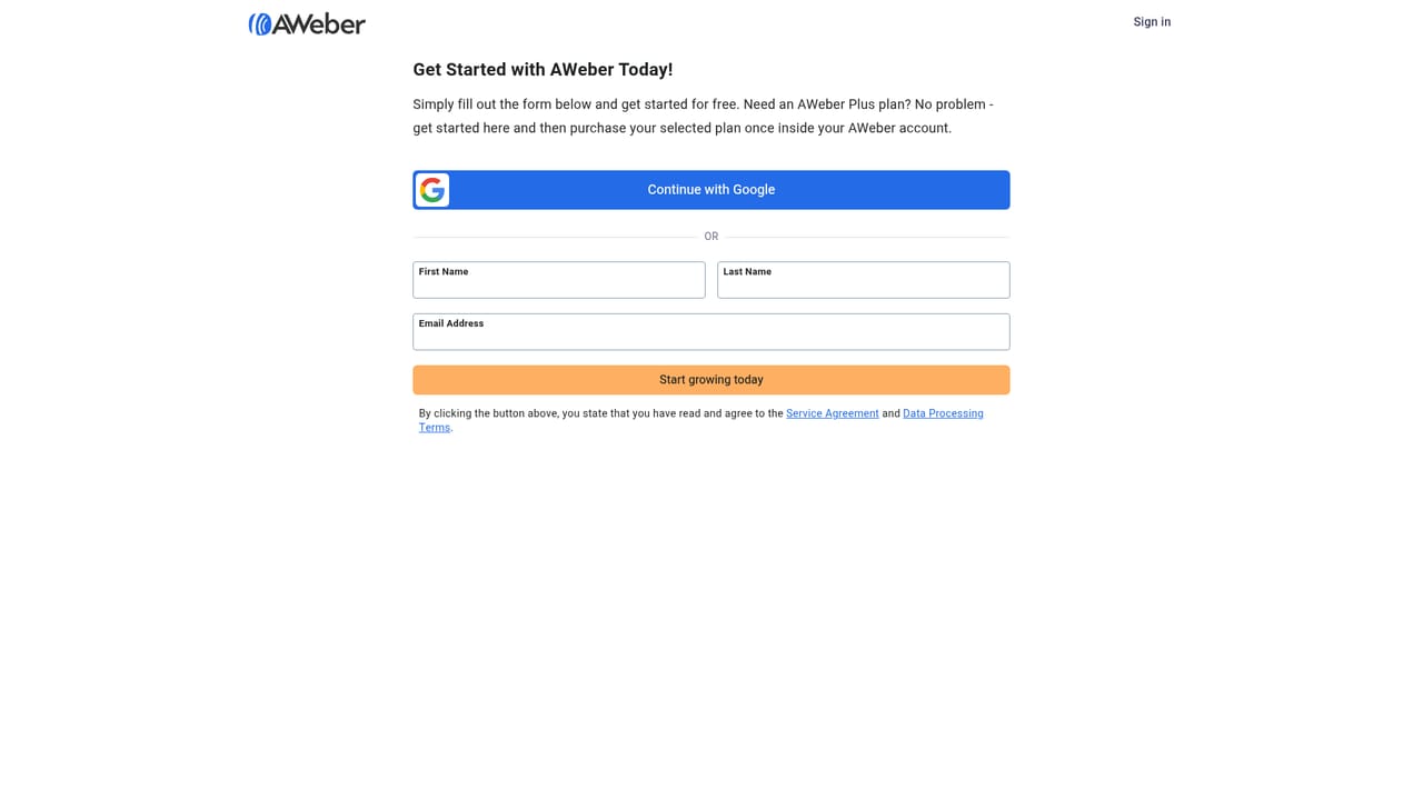 AWeber — Create a free AWeber account