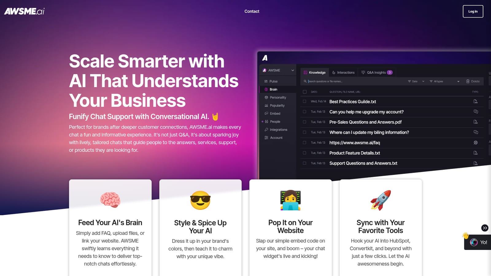AWSME AI — Train the bot on your business