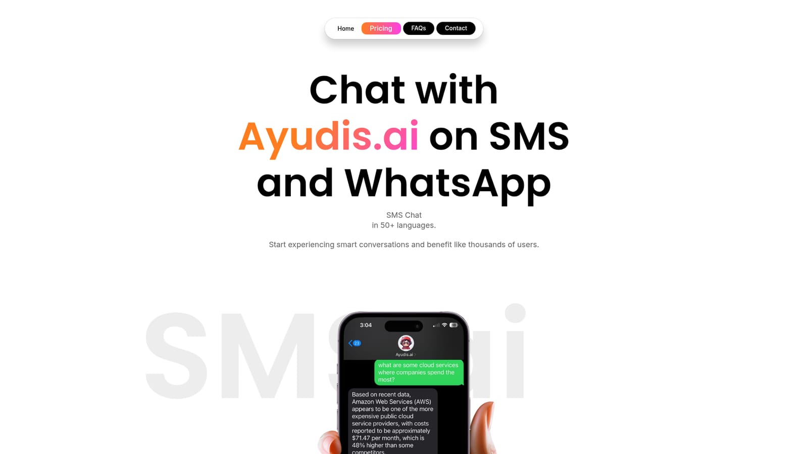 Ayudis — Check the homepage for current messaging details