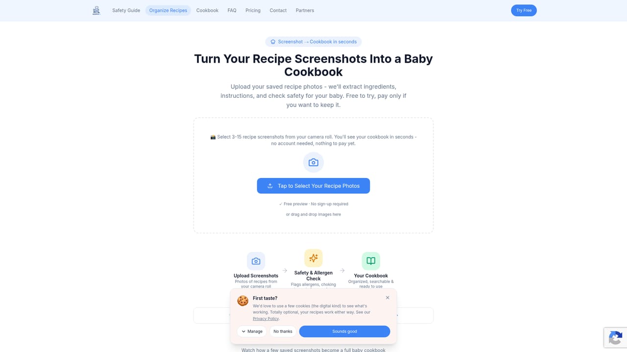 BabyMealBot — Import an existing screenshot folder