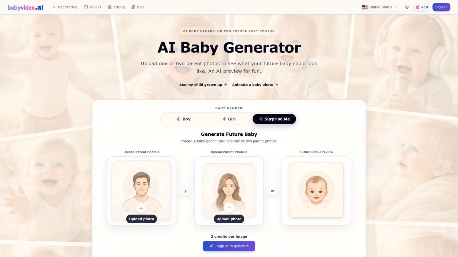 BabyVideo AI — Sign in and claim free credits