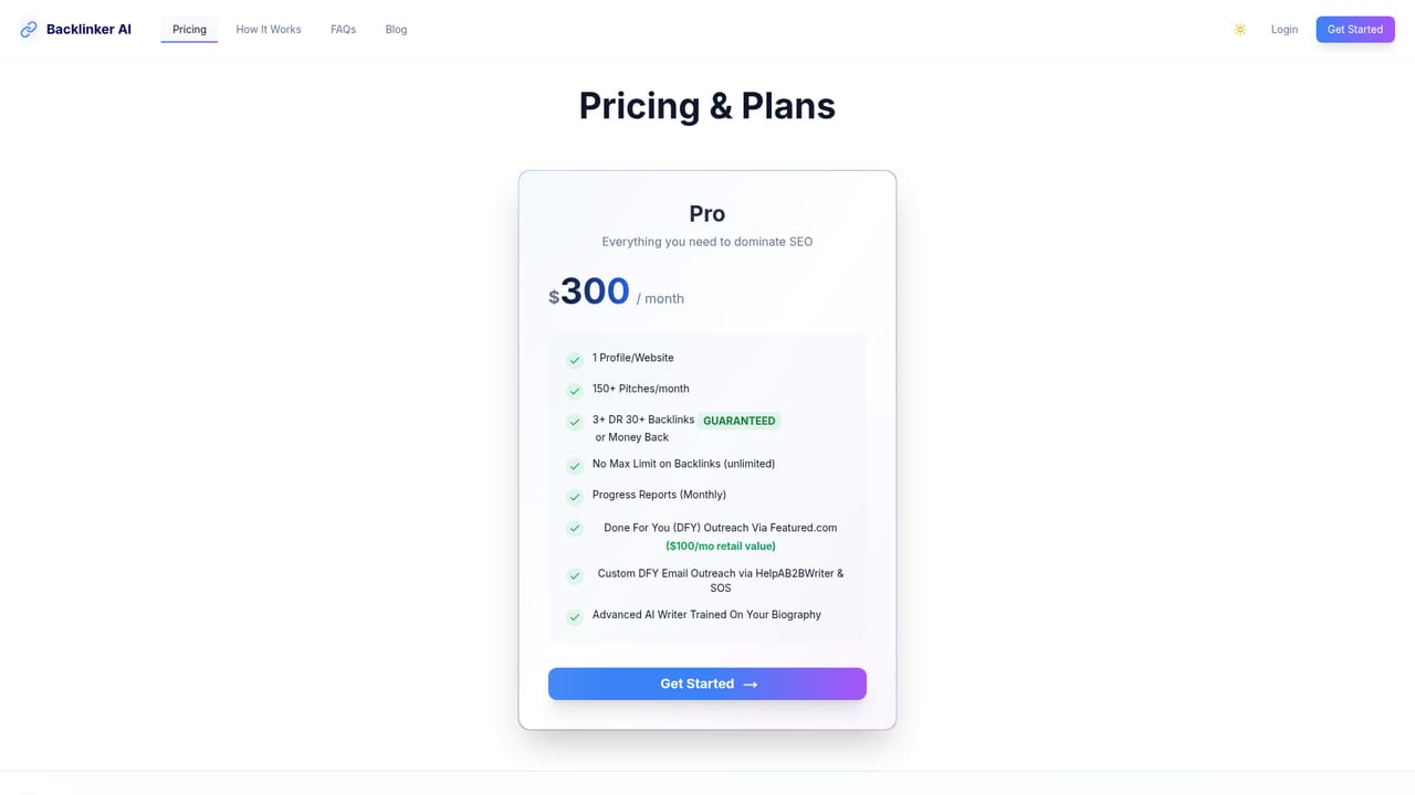 Backlinker.AI — Confirm plan and billing