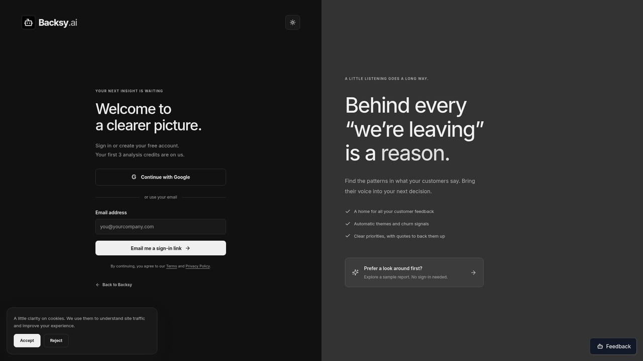 Backsy.ai — Create your product workspace