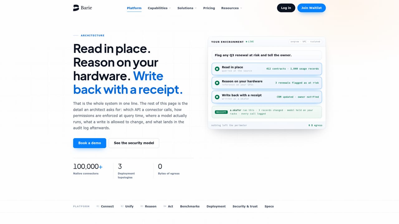 Barie AI — Review the platform architecture