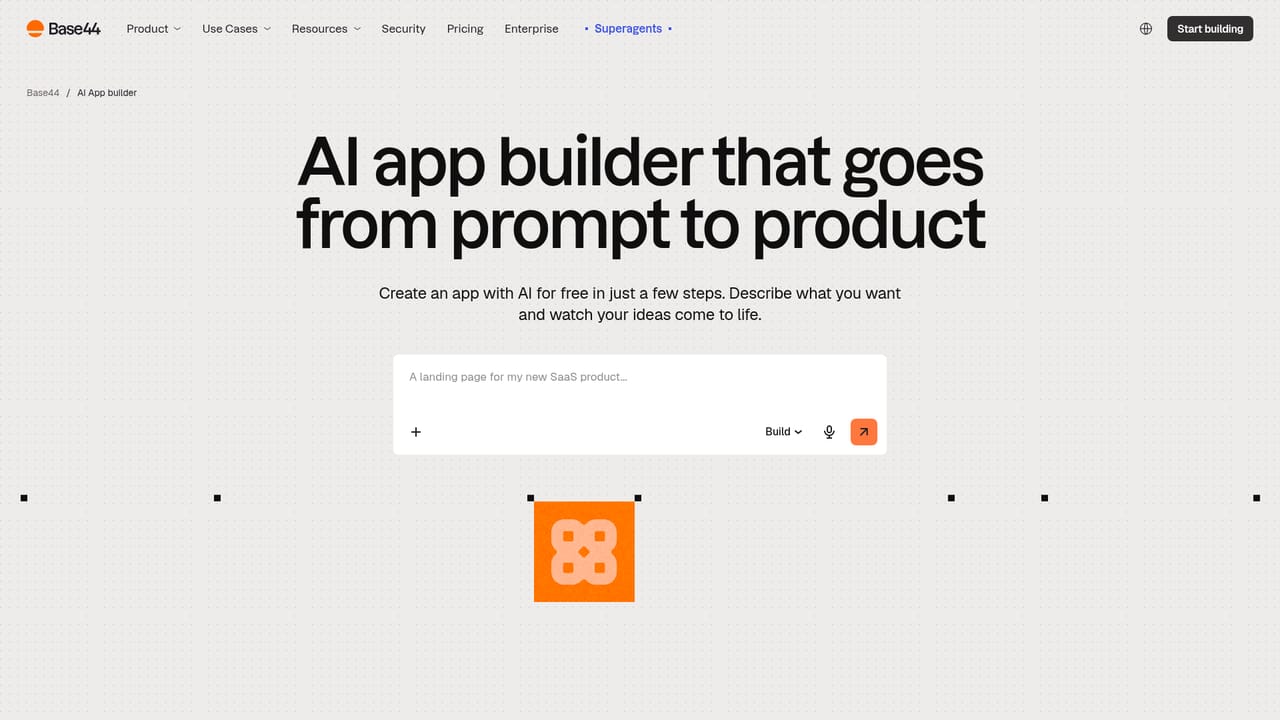 Base44 — Describe the app or website you want to build
