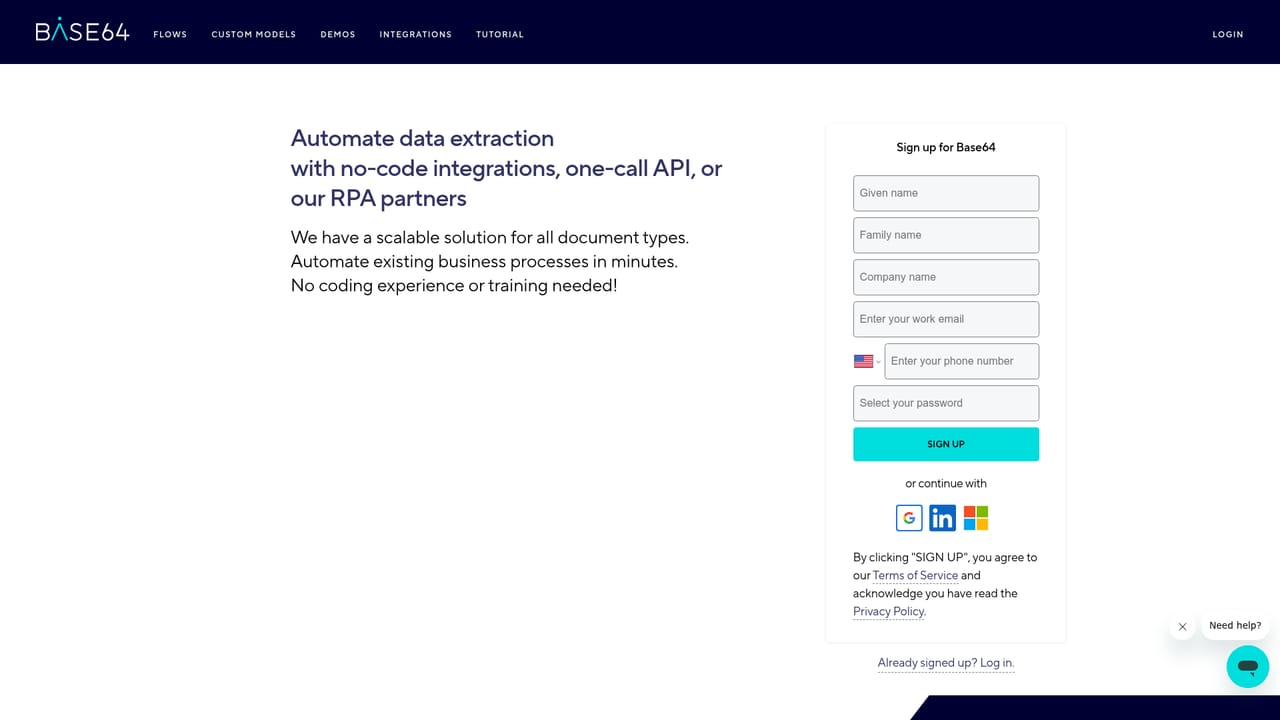 Base64 — Create a free account