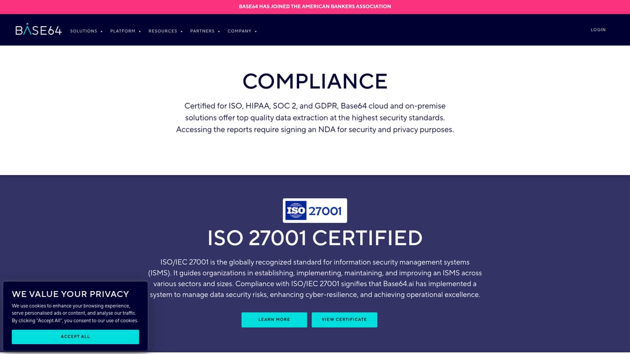 Base64 — Review compliance requirements