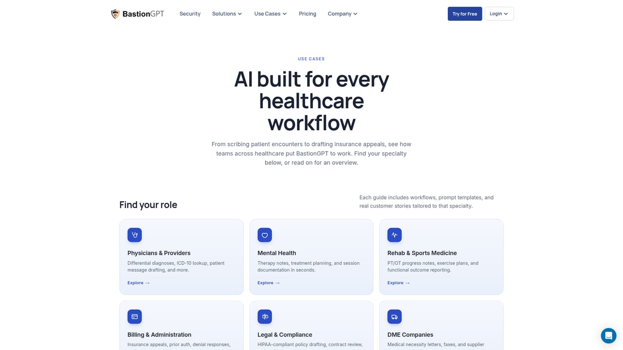 BastionGPT — Explore clinical use cases