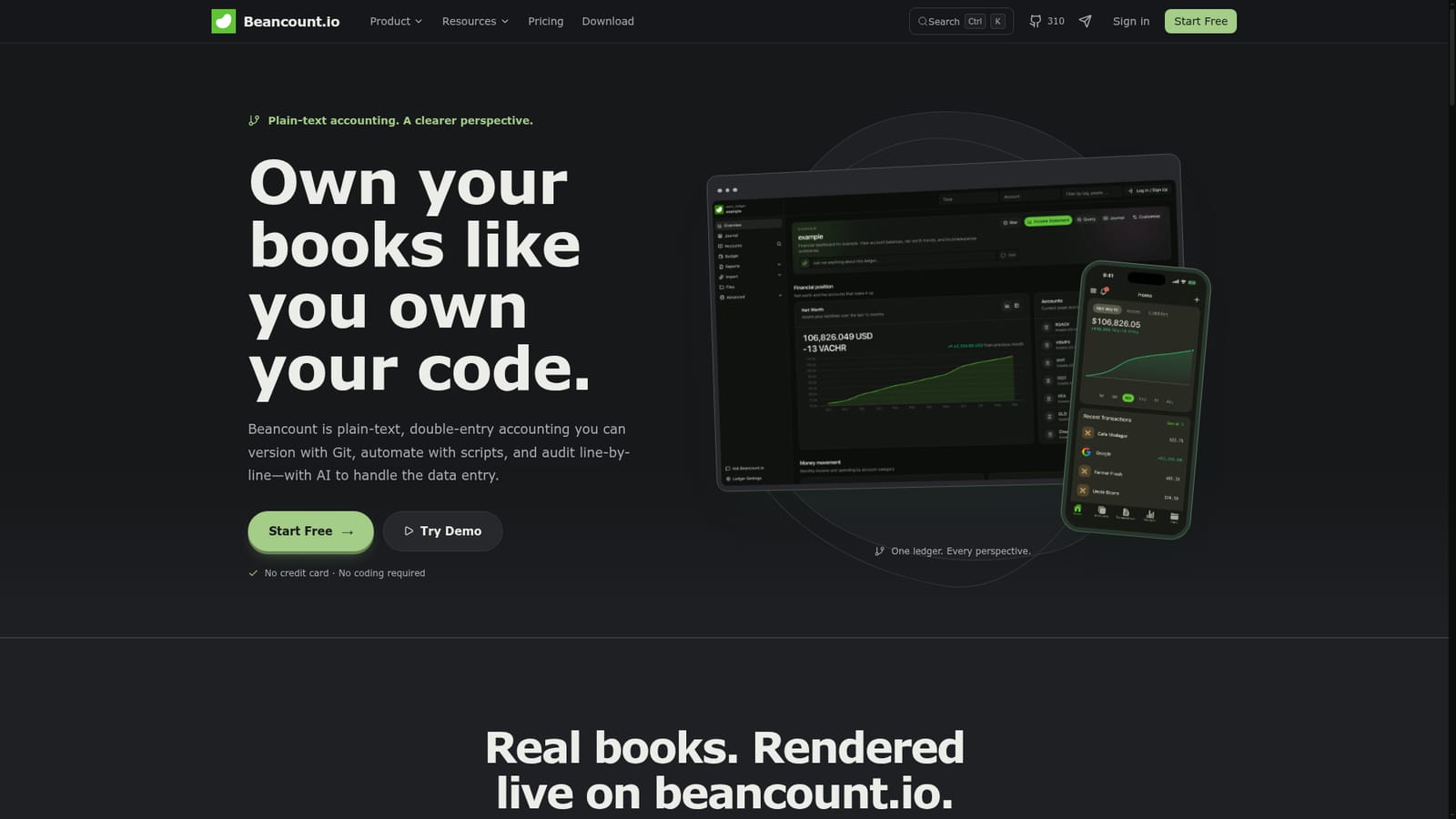Beancount.io — Create a free account and open your first ledger