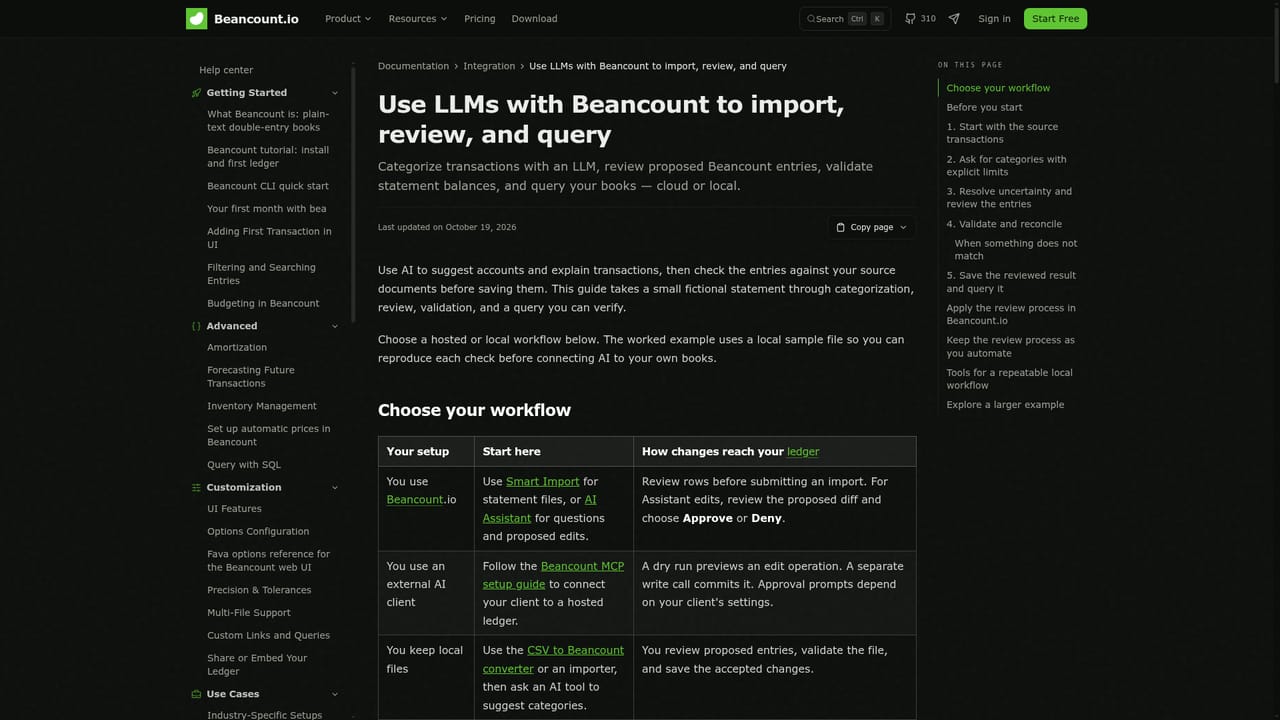 Beancount.io — Let the AI assistant categorize transactions